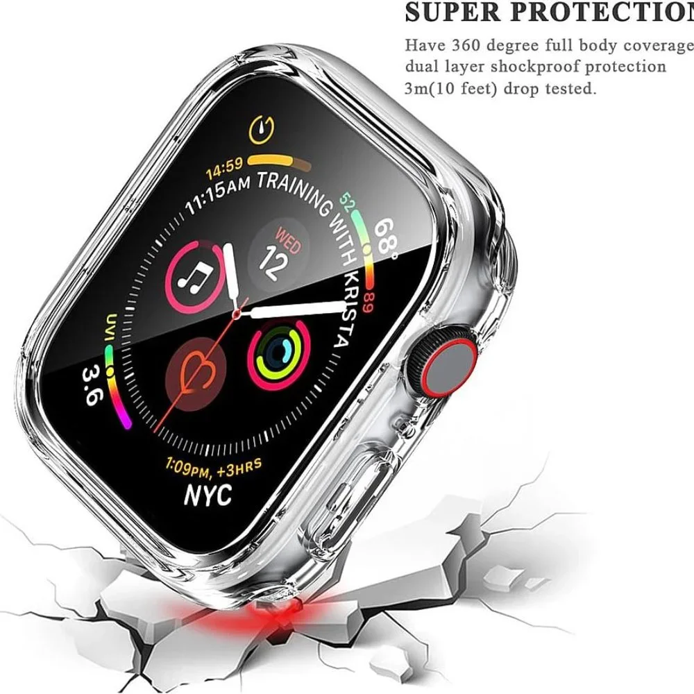 Apple Watch Case, Series 5, 7, SE, 6, 4 two pack Yellow & Clear